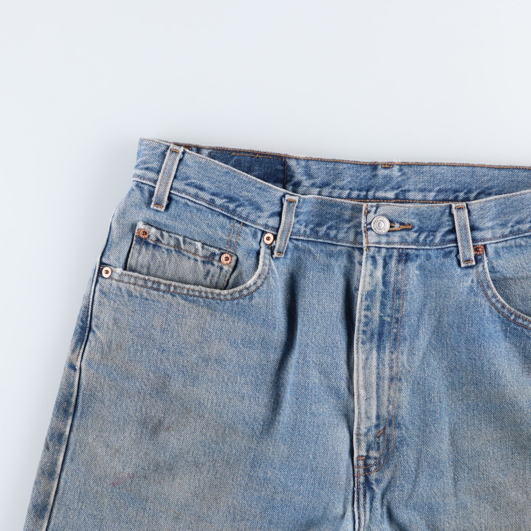 00'S Levi's 505 REGULAR FIT STRAIGHT LEG tapered denim pants for men, size w35 cotton blue type Vintage Second Hand