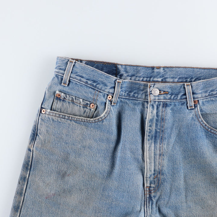 00'S Levi's 505 REGULAR FIT STRAIGHT LEG tapered denim pants for men, size w35 cotton blue type Vintage Second Hand