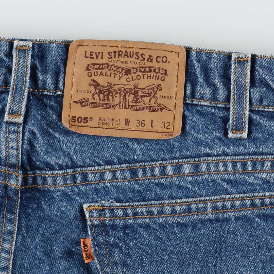 90'S Levi's 505 REGULAR FIT STRAIGHT LEG Orange Tab Tapered Denim Pants Men's W34 Vintage cotton blue type Vintage Second Hand