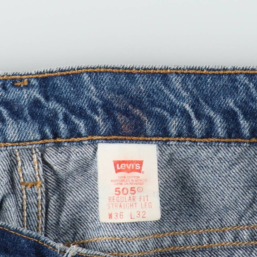 90'S Levi's 505 REGULAR FIT STRAIGHT LEG Orange Tab Tapered Denim Pants Men's W34 Vintage cotton blue type Vintage Second Hand