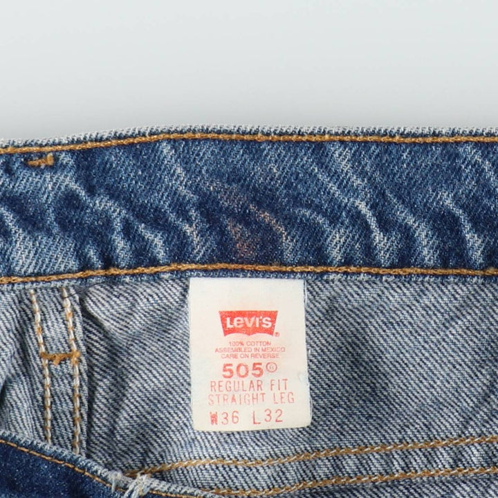 90'S Levi's 505 REGULAR FIT STRAIGHT LEG Orange Tab Tapered Denim Pants Men's W34 Vintage cotton blue type Vintage Second Hand