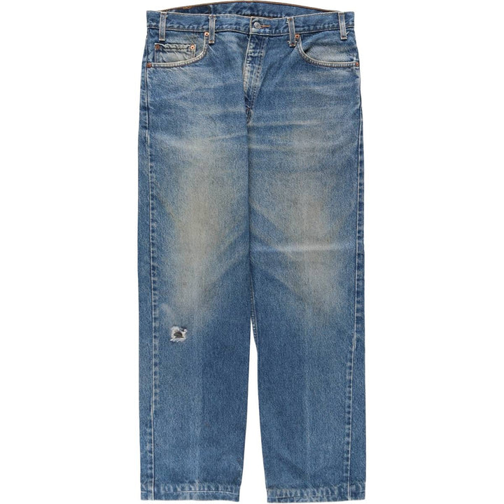 90'S Levi's 505 REGULAR FIT STRAIGHT LEG tapered denim pants for men, size w36, vintage cotton blue type Vintage Second Hand