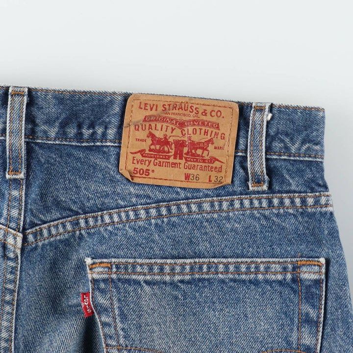 90'S Levi's 505 REGULAR FIT STRAIGHT LEG tapered denim pants for men, size w36, vintage cotton blue type Vintage Second Hand