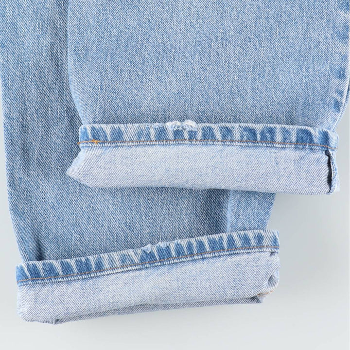 00'S Levi's 505 REGULAR FIT STRAIGHT LEG tapered denim pants for men, size w34 cotton Blue type light blue Vintage Second Hand