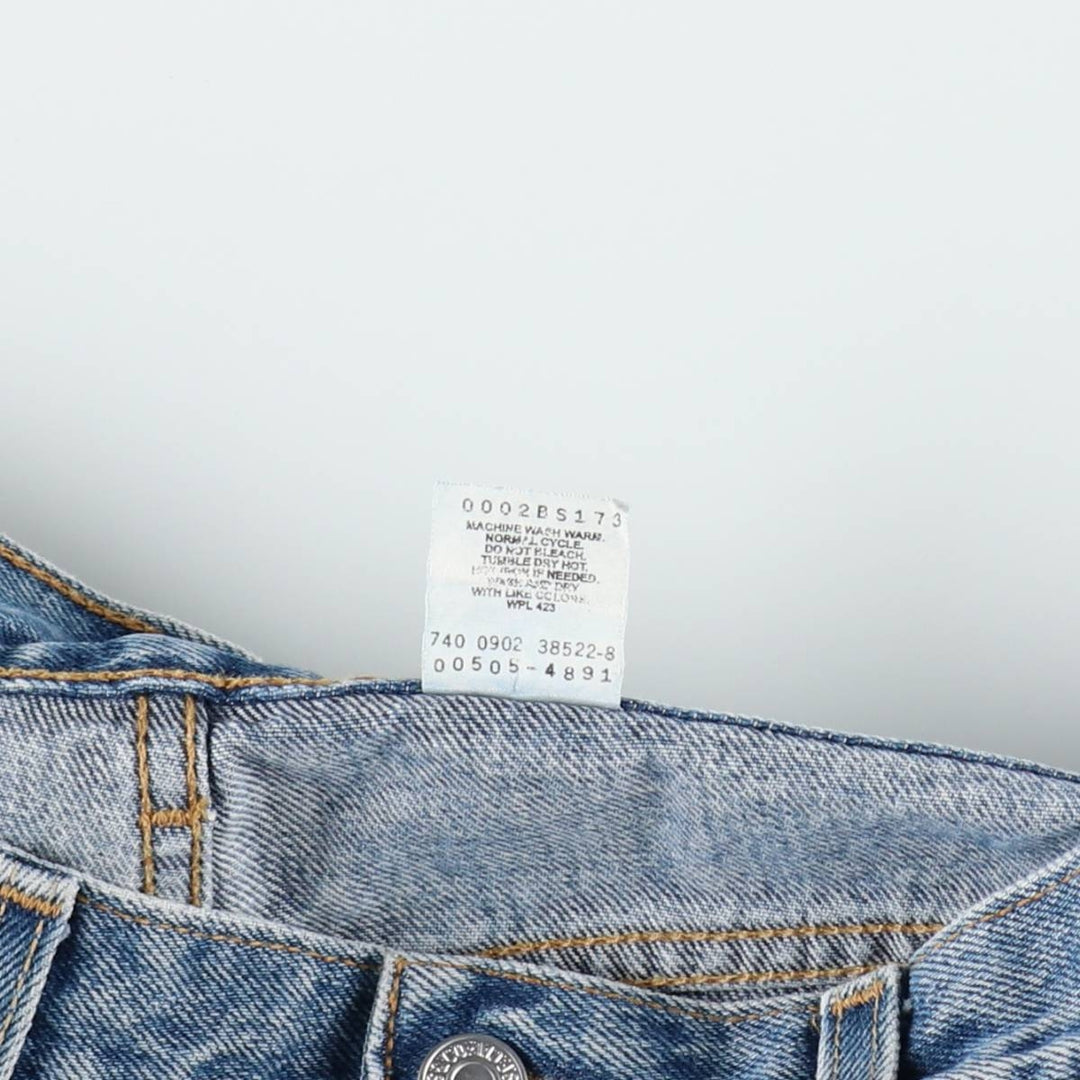 00'S Levi's 505 REGULAR FIT STRAIGHT LEG tapered denim pants for men, size w34 cotton blue type Vintage Second Hand