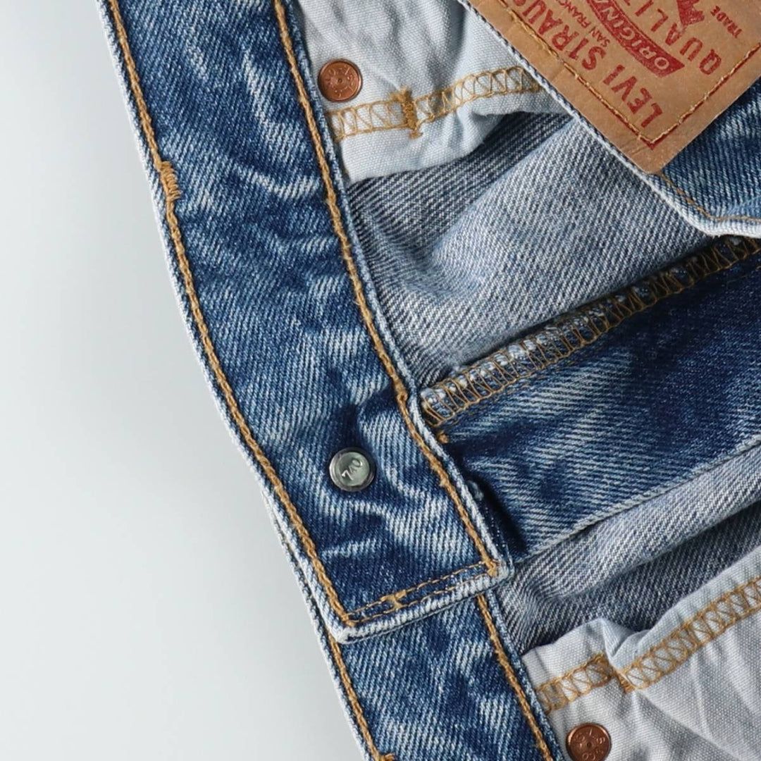 00'S Levi's 505 REGULAR FIT STRAIGHT LEG tapered denim pants for men, size w34 cotton blue type Vintage Second Hand