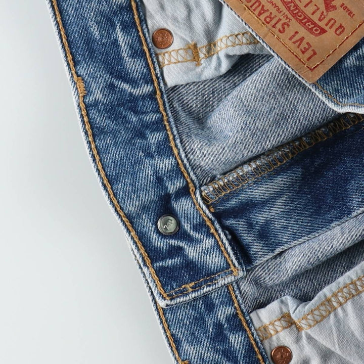 00'S Levi's 505 REGULAR FIT STRAIGHT LEG tapered denim pants for men, size w34 cotton blue type Vintage Second Hand