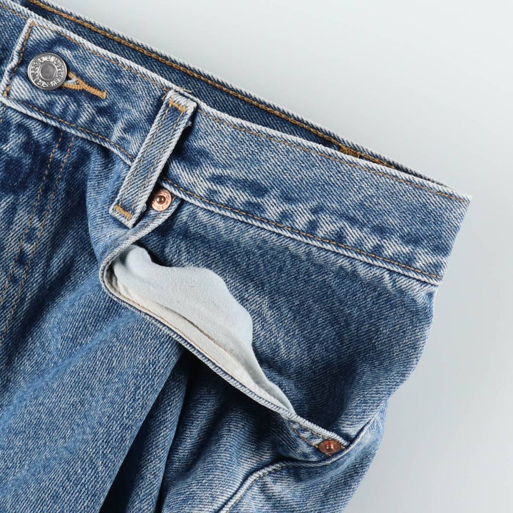 00'S Levi's 505 REGULAR FIT STRAIGHT LEG tapered denim pants for men, size w34 cotton blue type Vintage Second Hand