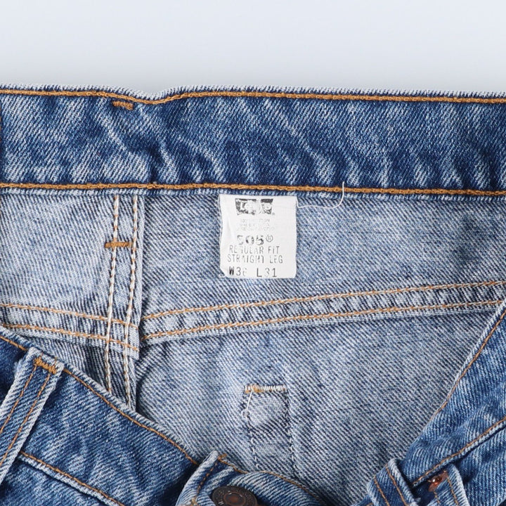 90'S Levi's 505-4891 Tapered Denim Pants, Made in USA, Men's, Size 36, Vintage cotton blue type Vintage Second Hand