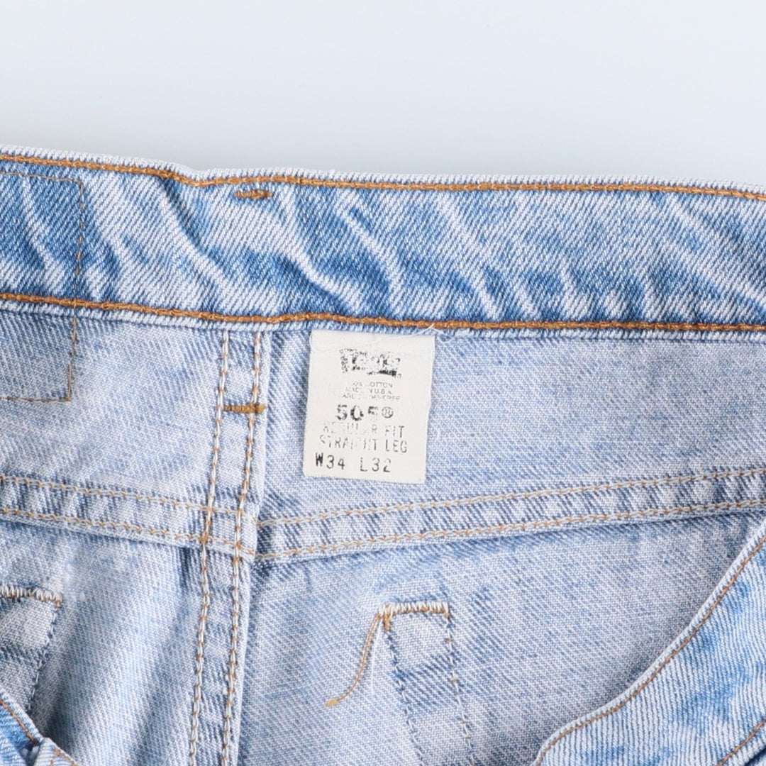 90'S Levi's 505-4834 Tapered Denim Pants, Made in USA, Men's Size 34, Vintage cotton blue type Vintage Second Hand