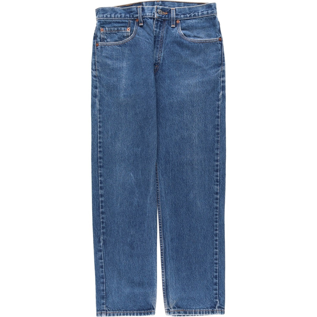 00'S Levi's 505 REGULAR FIT STRAIGHT LEG tapered denim pants made in USA, men's size w32 cotton blue type Vintage Second Hand