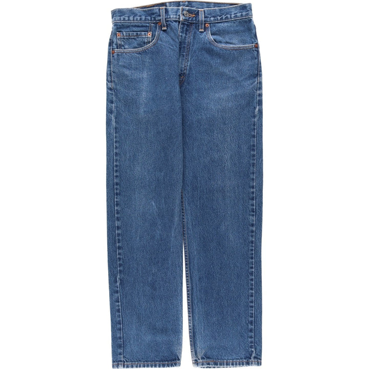 00'S Levi's 505 REGULAR FIT STRAIGHT LEG tapered denim pants made in USA, men's size w32 cotton blue type Vintage Second Hand