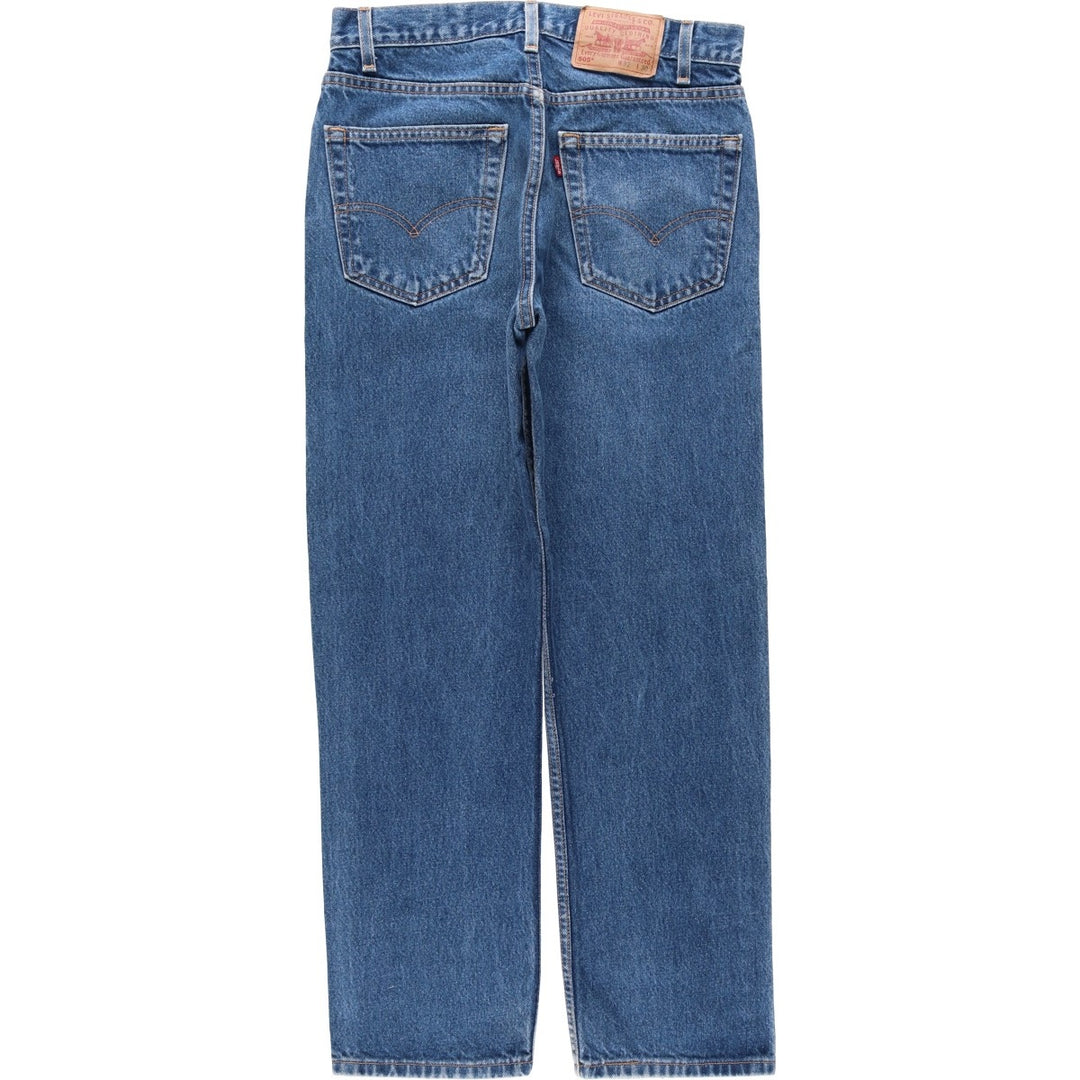 00'S Levi's 505 REGULAR FIT STRAIGHT LEG tapered denim pants made in USA, men's size w32 cotton blue type Vintage Second Hand