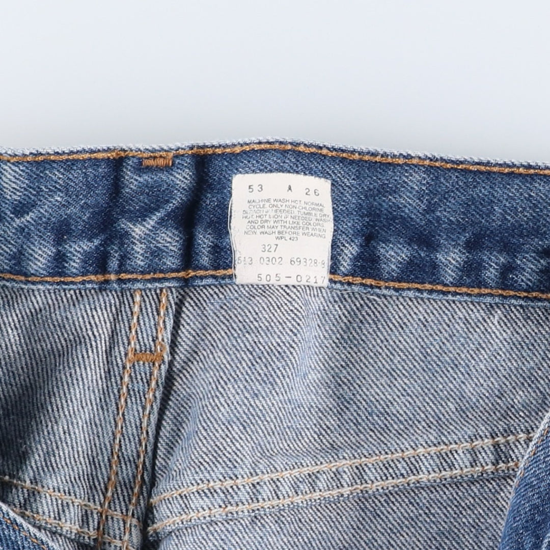00'S Levi's 505 REGULAR FIT STRAIGHT LEG tapered denim pants made in USA, men's size w32 cotton blue type Vintage Second Hand