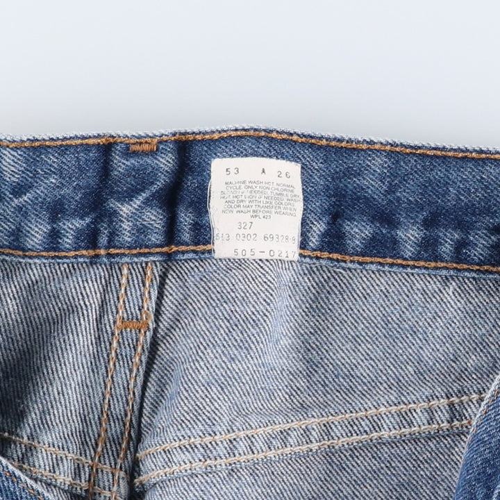 00'S Levi's 505 REGULAR FIT STRAIGHT LEG tapered denim pants made in USA, men's size w32 cotton blue type Vintage Second Hand