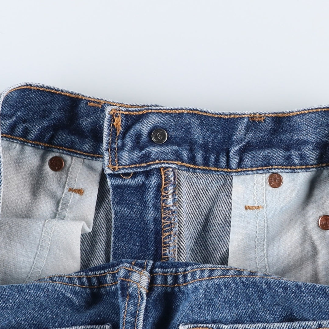 00'S Levi's 505 REGULAR FIT STRAIGHT LEG tapered denim pants made in USA, men's size w32 cotton blue type Vintage Second Hand