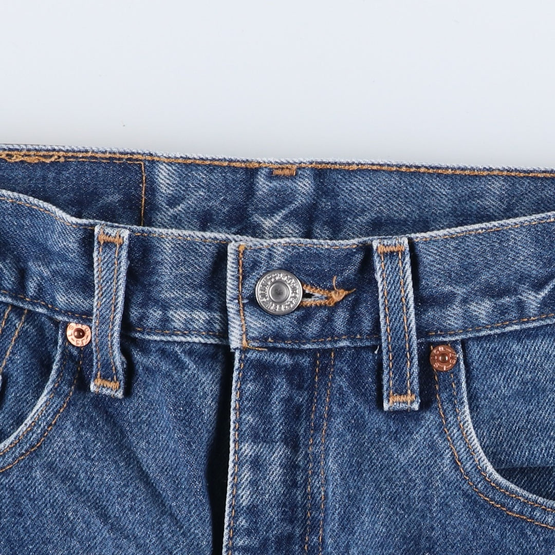 00'S Levi's 505 REGULAR FIT STRAIGHT LEG tapered denim pants made in USA, men's size w32 cotton blue type Vintage Second Hand