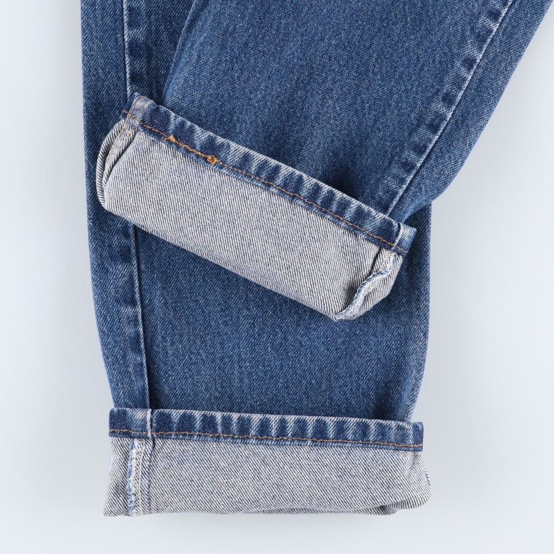 00'S Levi's 505 REGULAR FIT STRAIGHT LEG tapered denim pants made in USA, men's size w32 cotton blue type Vintage Second Hand