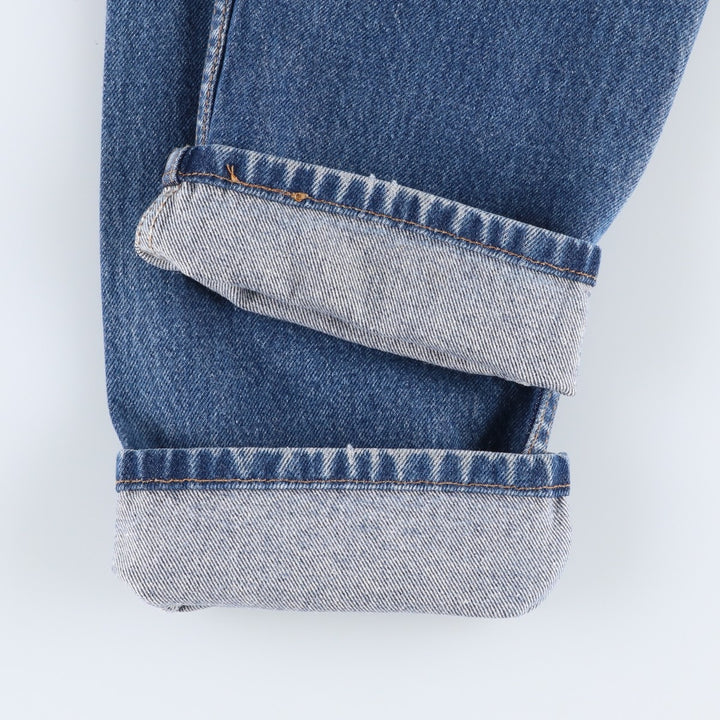 00'S Levi's 505 REGULAR FIT STRAIGHT LEG tapered denim pants made in USA, men's size w32 cotton blue type Vintage Second Hand