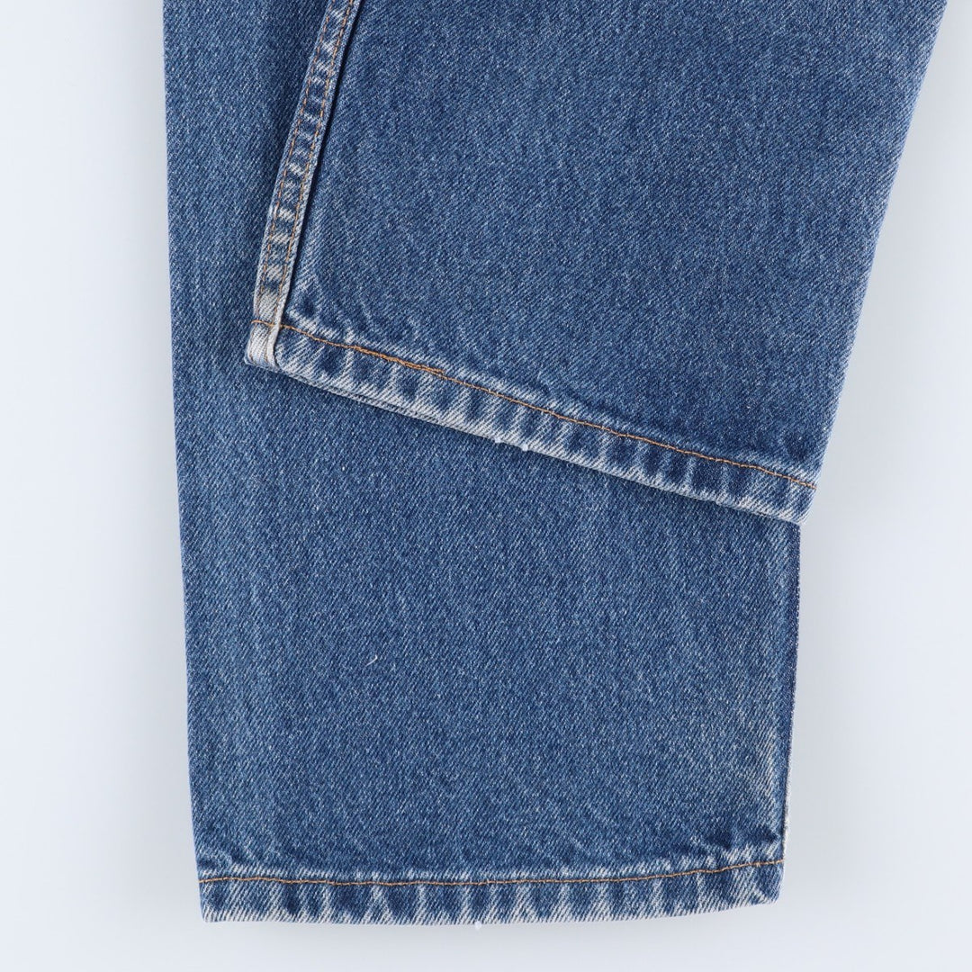 00'S Levi's 505 REGULAR FIT STRAIGHT LEG tapered denim pants made in USA, men's size w32 cotton blue type Vintage Second Hand