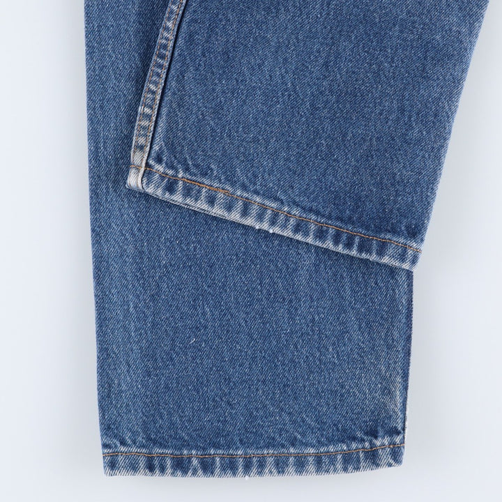 00'S Levi's 505 REGULAR FIT STRAIGHT LEG tapered denim pants made in USA, men's size w32 cotton blue type Vintage Second Hand