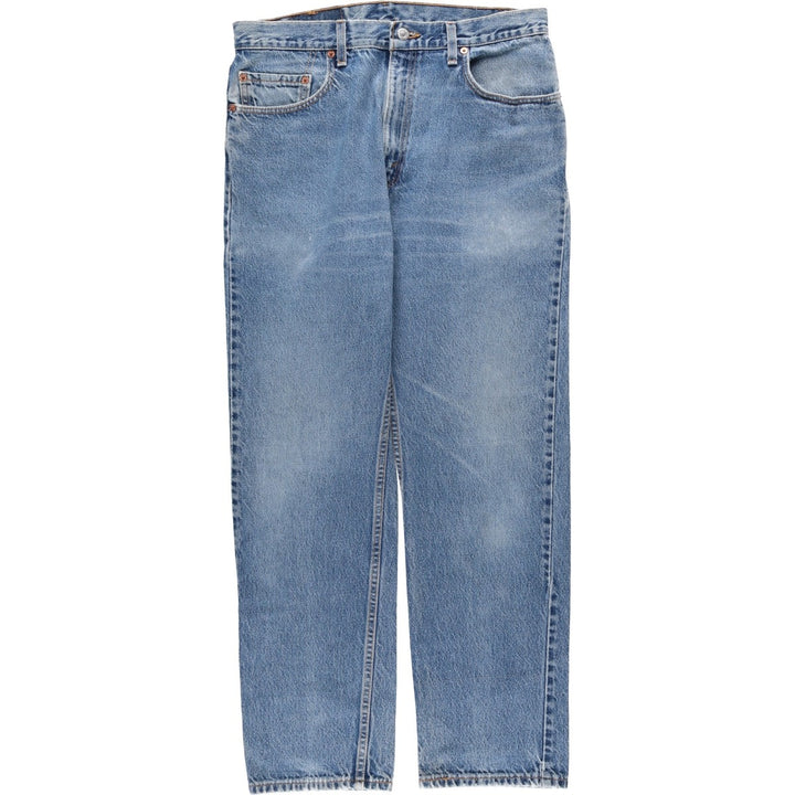 00'S Levi's 505 REGULAR FIT STRAIGHT LEG tapered denim pants made in USA, men's size w34 cotton blue type Vintage Second Hand