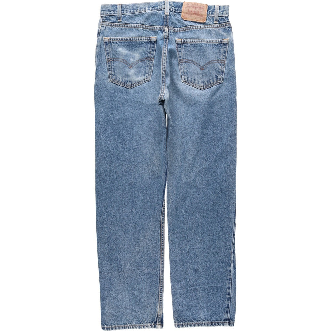 00'S Levi's 505 REGULAR FIT STRAIGHT LEG tapered denim pants made in USA, men's size w34 cotton blue type Vintage Second Hand