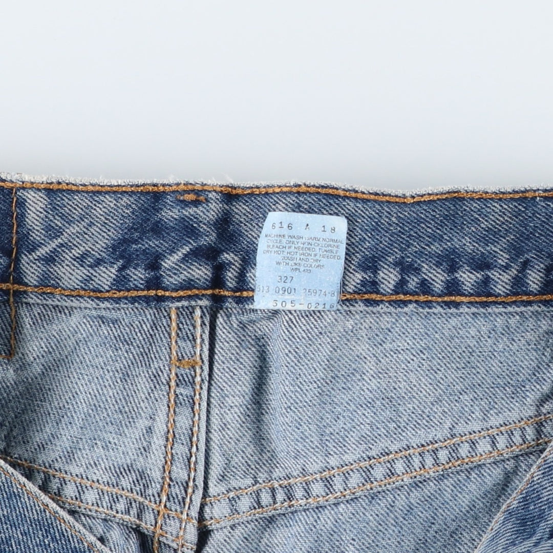 00'S Levi's 505 REGULAR FIT STRAIGHT LEG tapered denim pants made in USA, men's size w34 cotton blue type Vintage Second Hand