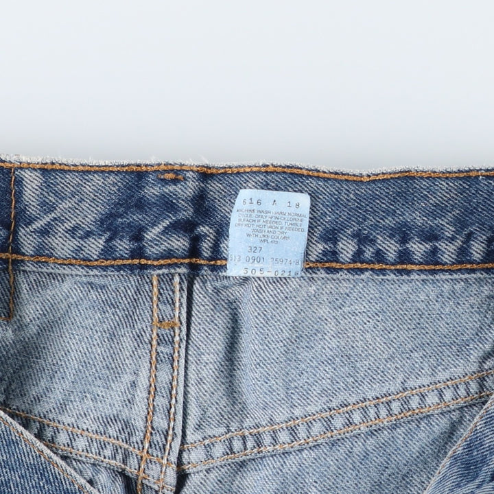 00'S Levi's 505 REGULAR FIT STRAIGHT LEG tapered denim pants made in USA, men's size w34 cotton blue type Vintage Second Hand