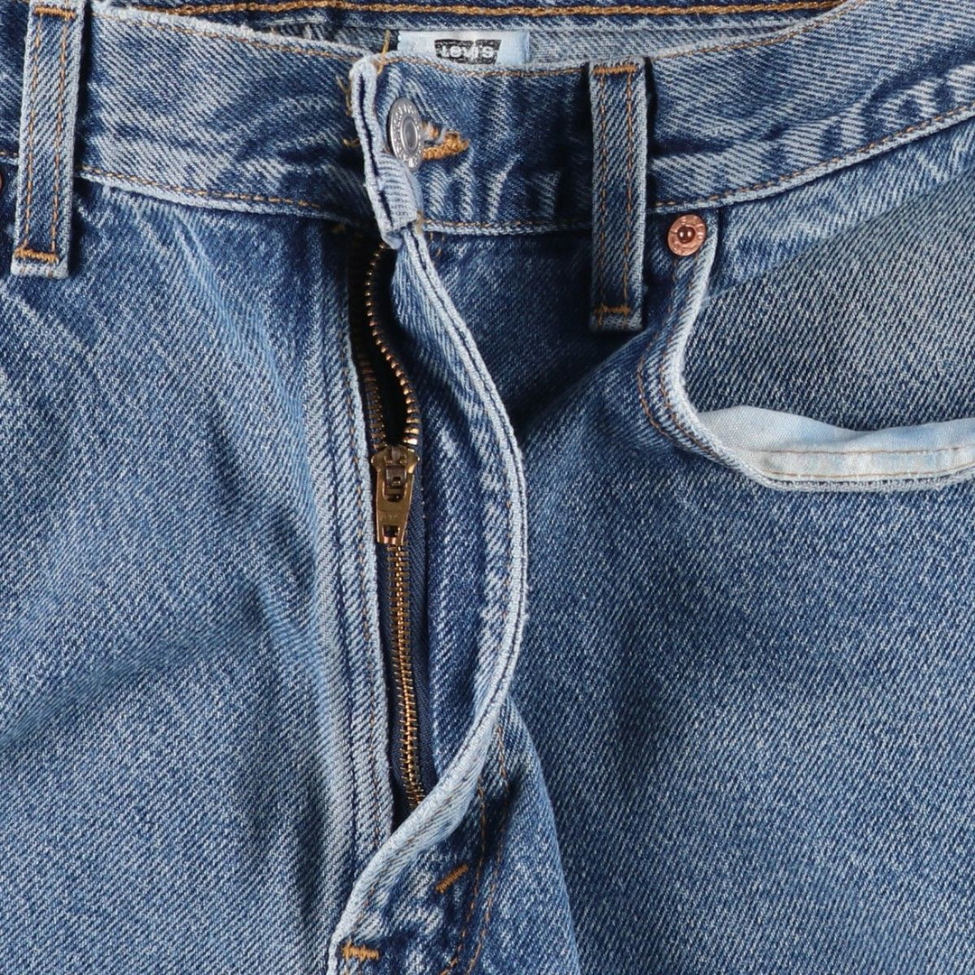 00'S Levi's 505 REGULAR FIT STRAIGHT LEG tapered denim pants made in USA, men's size w34 cotton blue type Vintage Second Hand