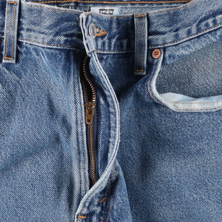 00'S Levi's 505 REGULAR FIT STRAIGHT LEG tapered denim pants made in USA, men's size w34 cotton blue type Vintage Second Hand