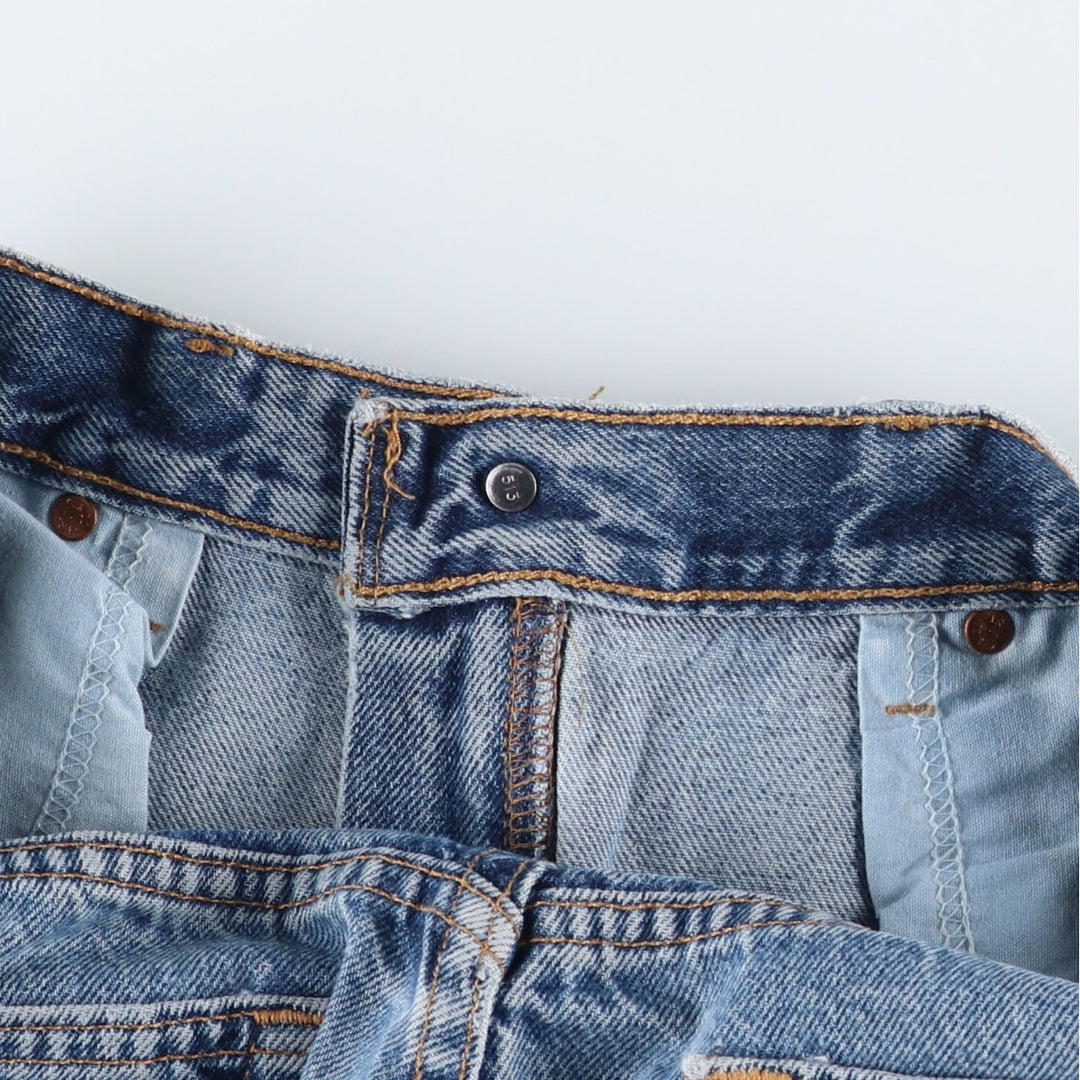 00'S Levi's 505 REGULAR FIT STRAIGHT LEG tapered denim pants made in USA, men's size w34 cotton blue type Vintage Second Hand
