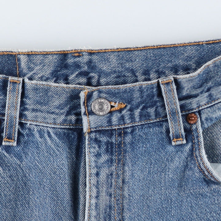 00'S Levi's 505 REGULAR FIT STRAIGHT LEG tapered denim pants made in USA, men's size w34 cotton blue type Vintage Second Hand