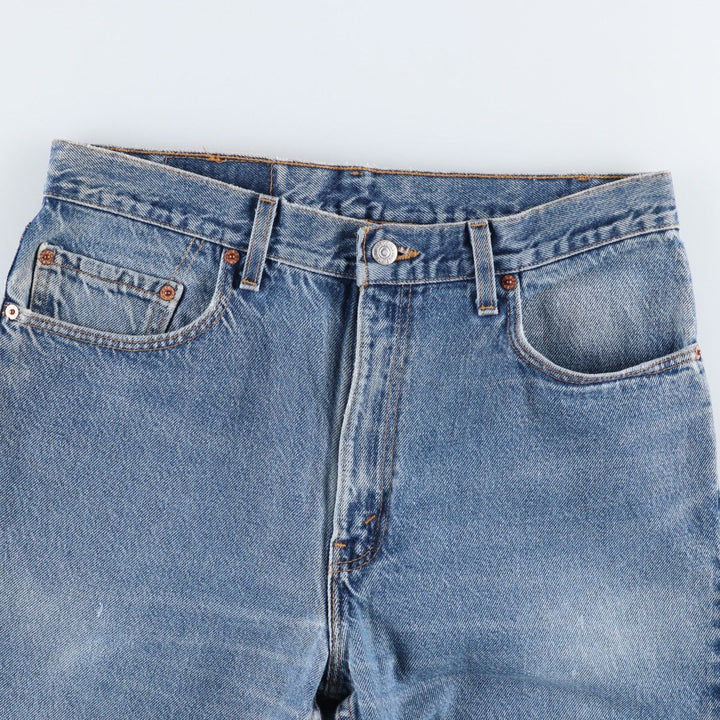 00'S Levi's 505 REGULAR FIT STRAIGHT LEG tapered denim pants made in USA, men's size w34 cotton blue type Vintage Second Hand
