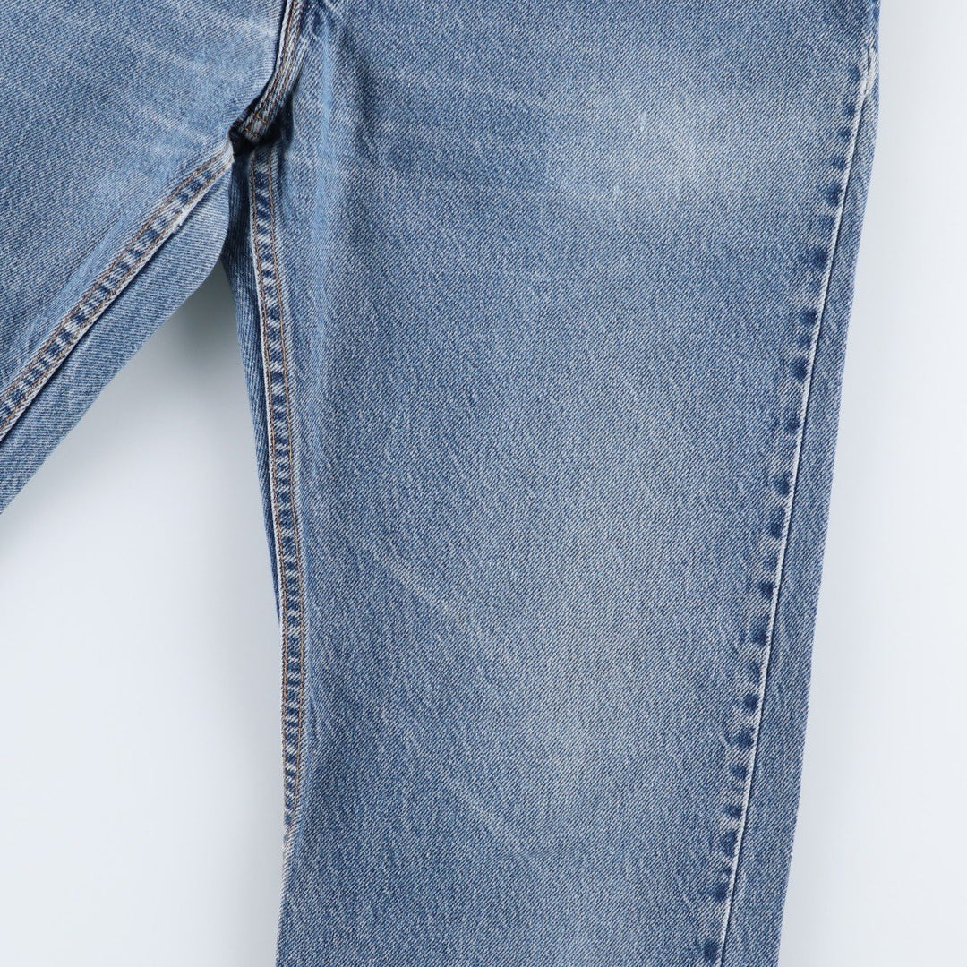 00'S Levi's 505 REGULAR FIT STRAIGHT LEG tapered denim pants made in USA, men's size w34 cotton blue type Vintage Second Hand