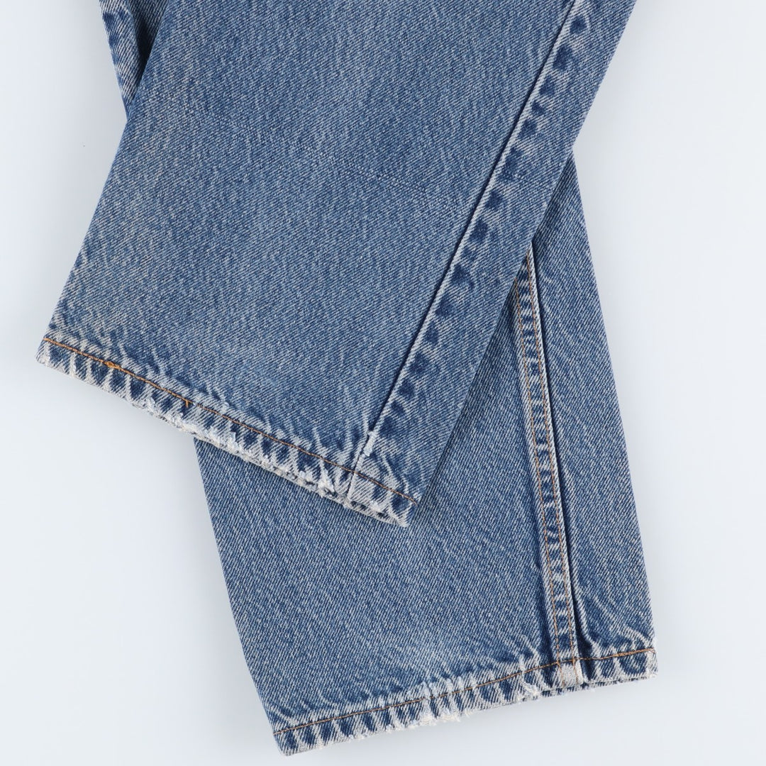 00'S Levi's 505 REGULAR FIT STRAIGHT LEG tapered denim pants made in USA, men's size w34 cotton blue type Vintage Second Hand