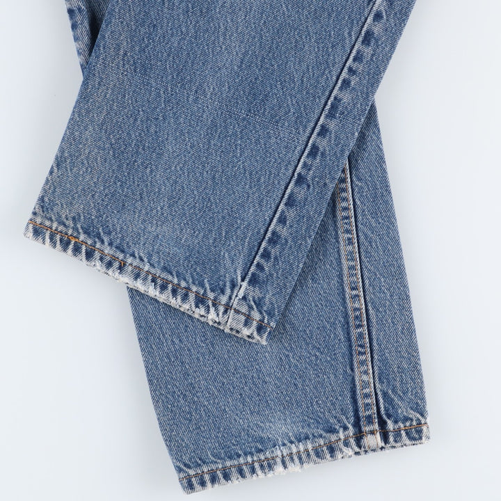 00'S Levi's 505 REGULAR FIT STRAIGHT LEG tapered denim pants made in USA, men's size w34 cotton blue type Vintage Second Hand