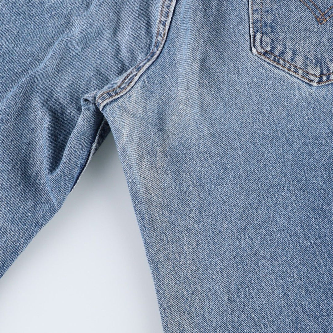 00'S Levi's 505 REGULAR FIT STRAIGHT LEG tapered denim pants made in USA, men's size w34 cotton blue type Vintage Second Hand
