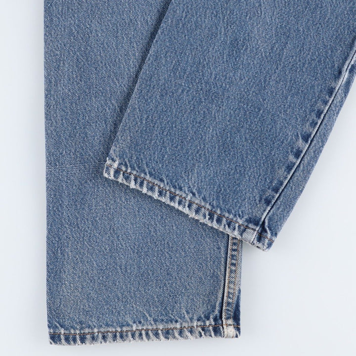 00'S Levi's 505 REGULAR FIT STRAIGHT LEG tapered denim pants made in USA, men's size w34 cotton blue type Vintage Second Hand