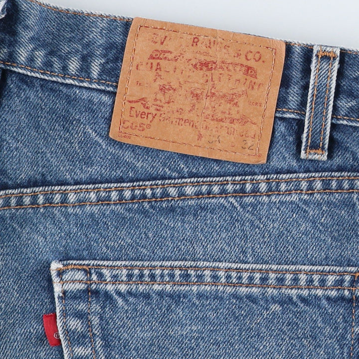 00'S Levi's 505 REGULAR FIT tapered denim pants made in USA, men's size w34 cotton blue type Vintage Second Hand