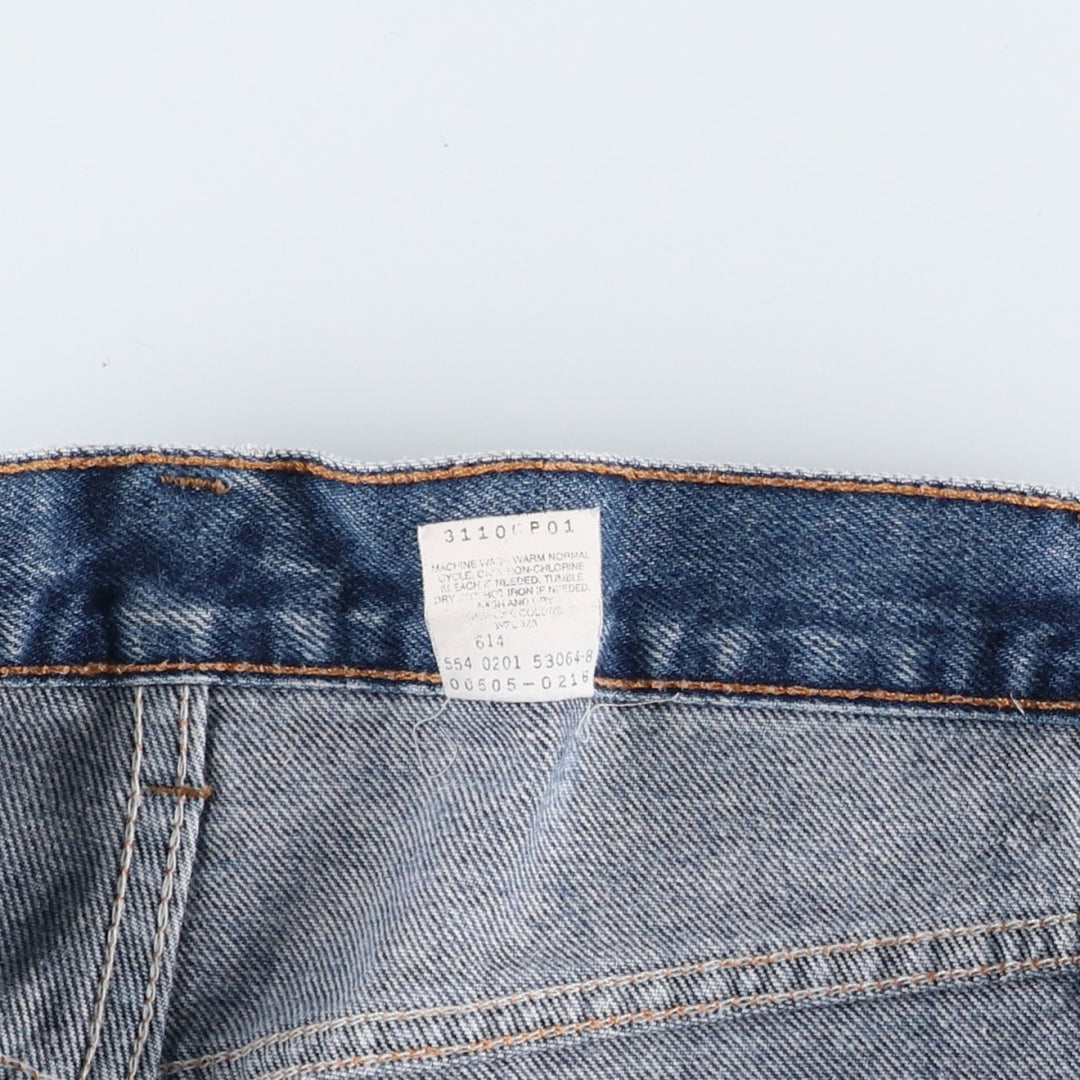 00'S Levi's 505 REGULAR FIT tapered denim pants made in USA, men's size w34 cotton blue type Vintage Second Hand