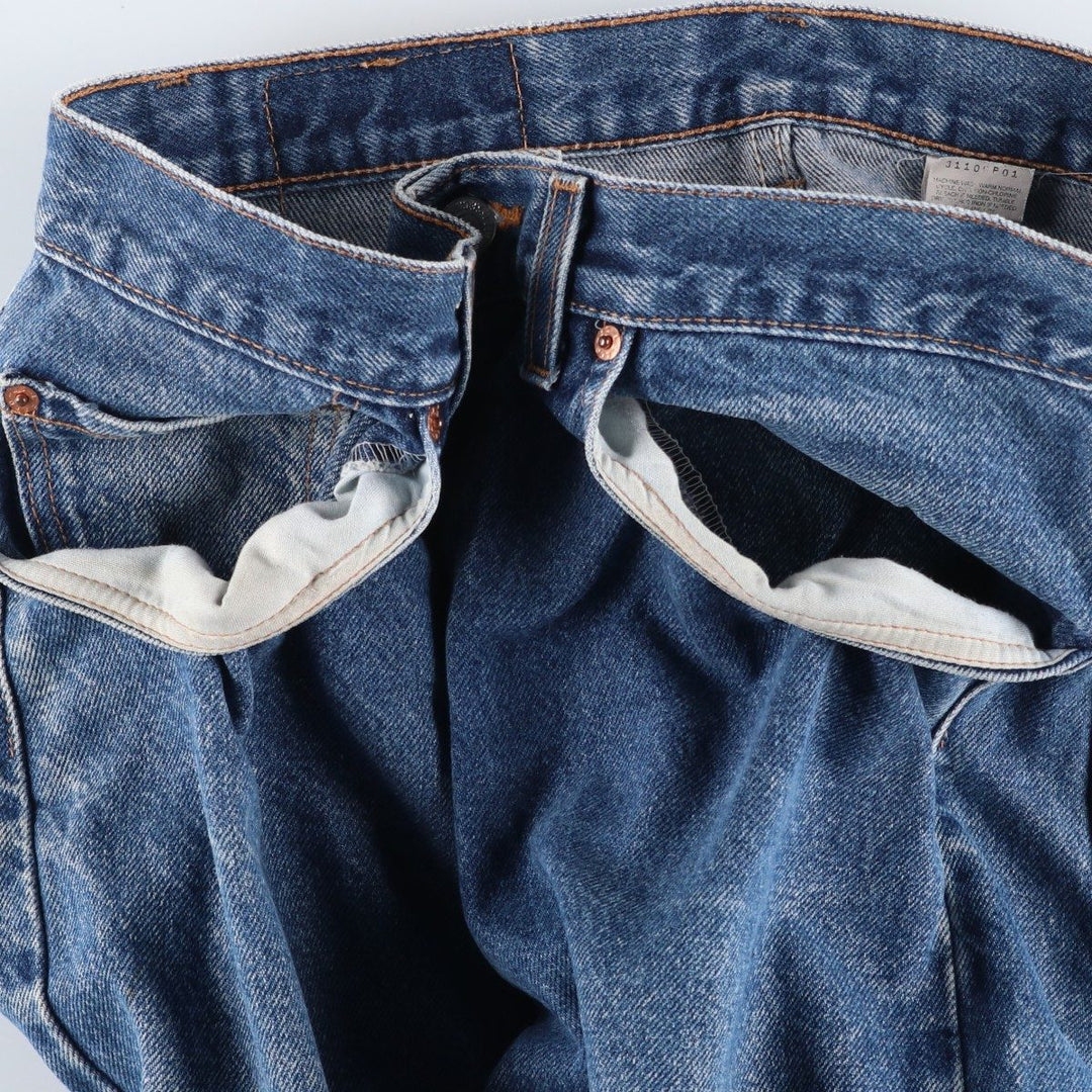 00'S Levi's 505 REGULAR FIT tapered denim pants made in USA, men's size w34 cotton blue type Vintage Second Hand