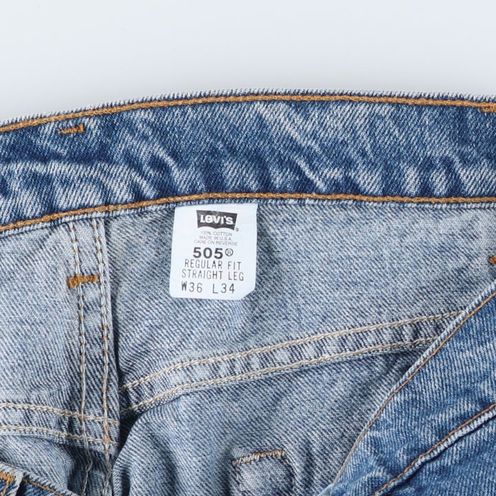 1990'S Levi's 505-4891 Tapered Denim Pants, Made in USA, Men's W35 (approx.), Vintage cotton blue type Vintage Second Hand