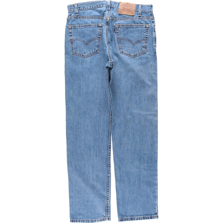 00'S Levi's 505 REGULAR FIT STRAIGHT LEG tapered denim pants made in USA, men's size w34 cotton blue type Vintage Second Hand