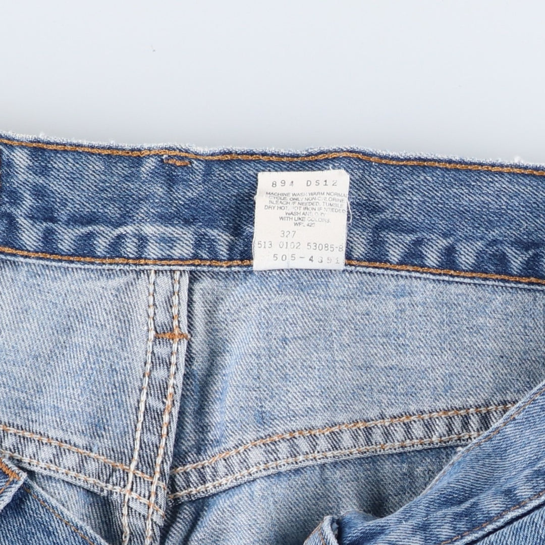 00'S Levi's 505 REGULAR FIT STRAIGHT LEG tapered denim pants made in USA, men's size w34 cotton blue type Vintage Second Hand