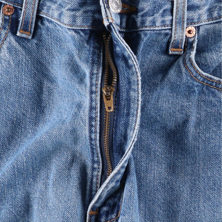 00'S Levi's 505 REGULAR FIT STRAIGHT LEG tapered denim pants made in USA, men's size w34 cotton blue type Vintage Second Hand
