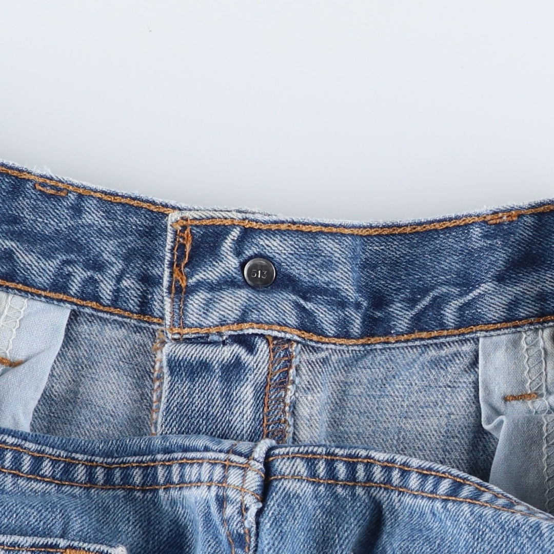 00'S Levi's 505 REGULAR FIT STRAIGHT LEG tapered denim pants made in USA, men's size w34 cotton blue type Vintage Second Hand