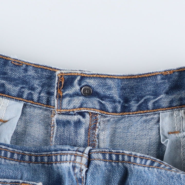 00'S Levi's 505 REGULAR FIT STRAIGHT LEG tapered denim pants made in USA, men's size w34 cotton blue type Vintage Second Hand