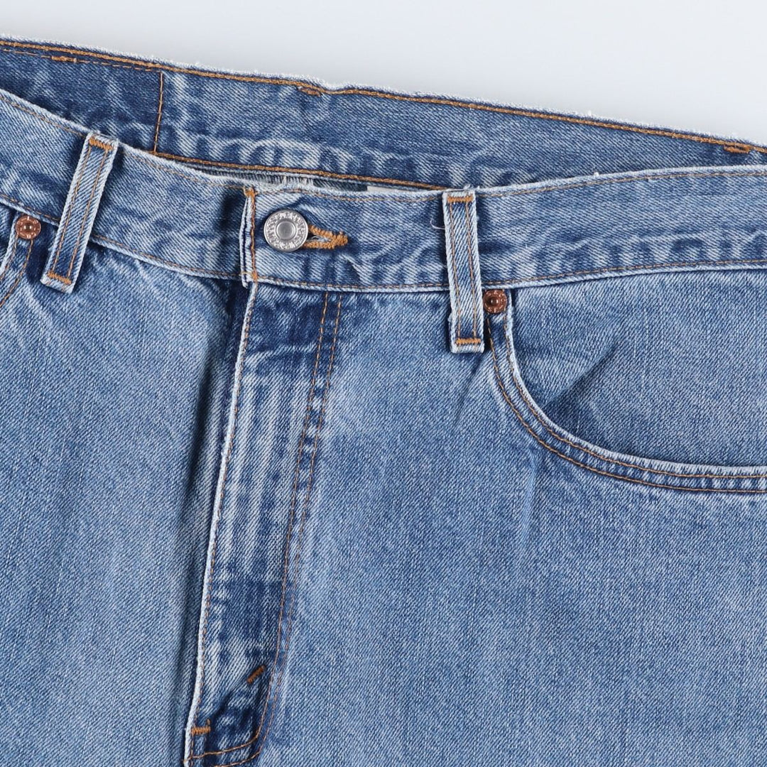 00'S Levi's 505 REGULAR FIT STRAIGHT LEG tapered denim pants made in USA, men's size w34 cotton blue type Vintage Second Hand