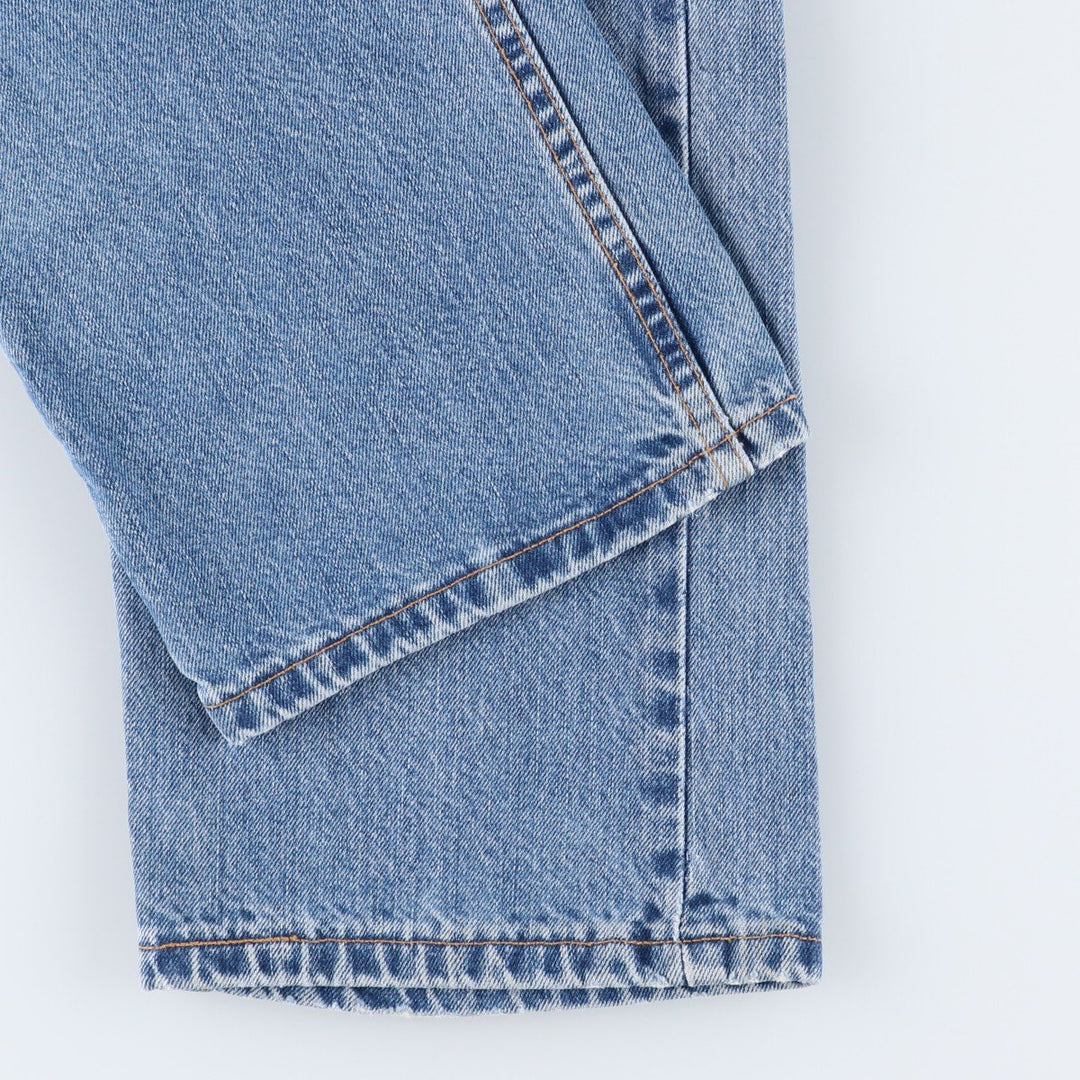 00'S Levi's 505 REGULAR FIT STRAIGHT LEG tapered denim pants made in USA, men's size w34 cotton blue type Vintage Second Hand